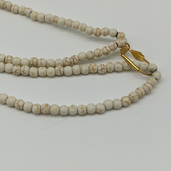 Huge Lava Rock and White Howlite Bead Necklace - Picture 5 of 5
